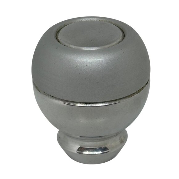 Silver Metallic Round Car Gear Shift Knob with Threaded Base - Picture 1 of 7